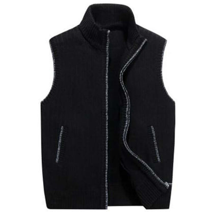 Heren Gebreid Vest met Opstaande Kraag – Stijlvol & Warm