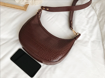 Dames Crossbody Tas Retro Stijl met Kroko Print