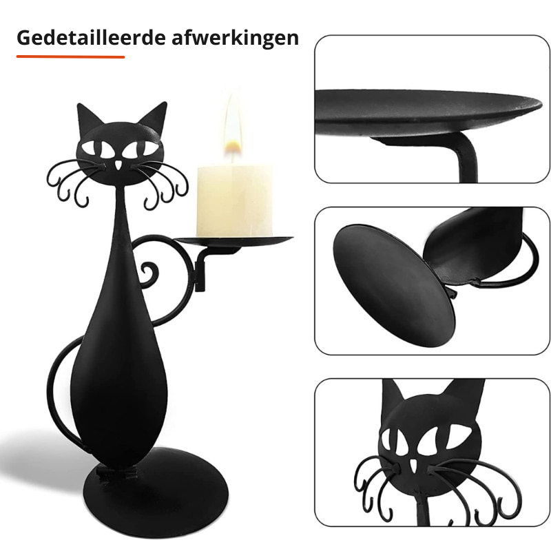 Kat Kaarsenhouder Mystiek Design voor Interieur