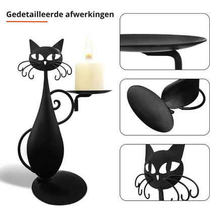 Kat Kaarsenhouder Mystiek Design voor Interieur