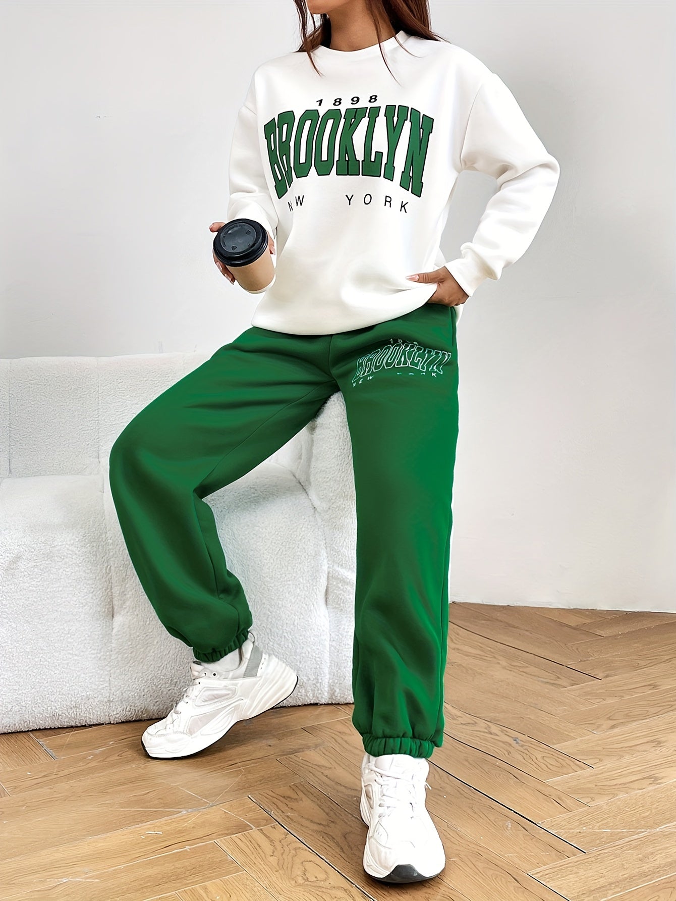 Jogginpak Dames Trendy Letterdruk Tweedelig