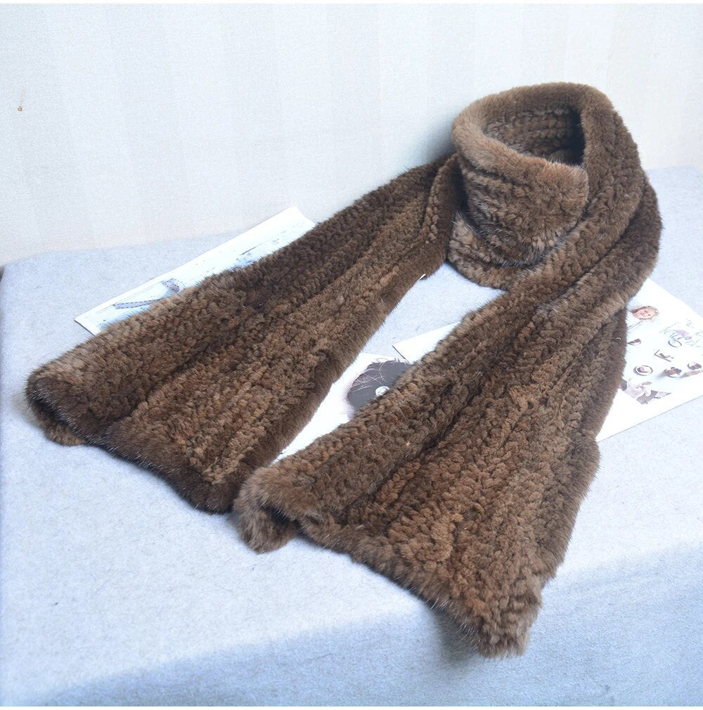 Gebreide Sjaal Warm en Stijlvol Nertsbont Look