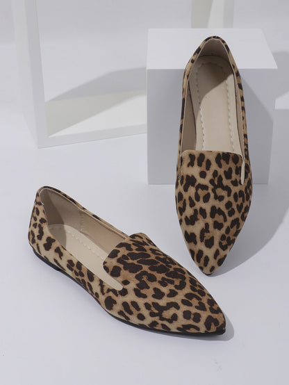 Dames Ballerina's Panterprint Puntneus Comfortabel