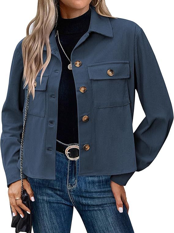 Korte Dames Corduroy Jas Trendy Bruin