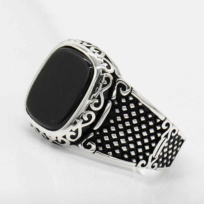 Zilveren Heren Ring met Zwarte Onyx Steen