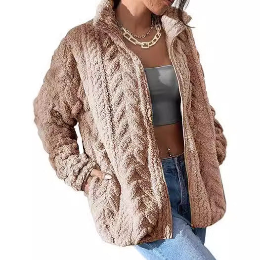 Dames Fleece Vest met Kabel Patroon Warm en Elegant