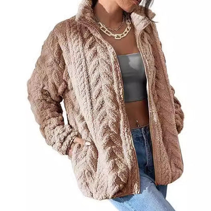 Dames Fleece Vest met Kabel Patroon Warm en Elegant