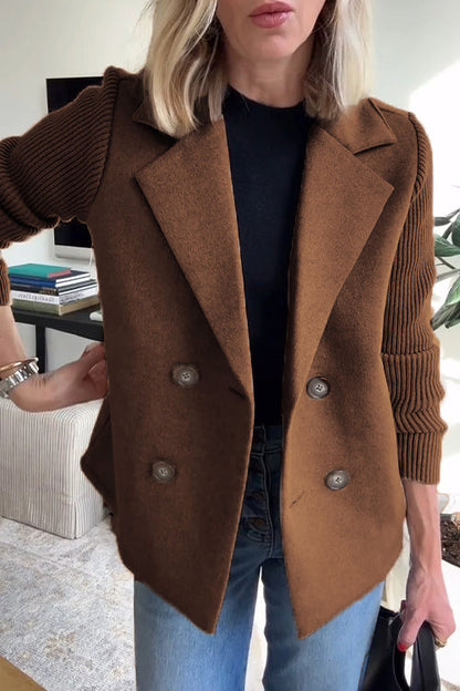 Sasha Casual Blazerjas – Zachte Ribgebreide Dames Blazer