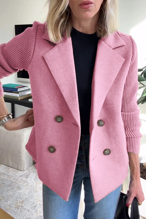 Sasha Casual Blazerjas – Zachte Ribgebreide Dames Blazer