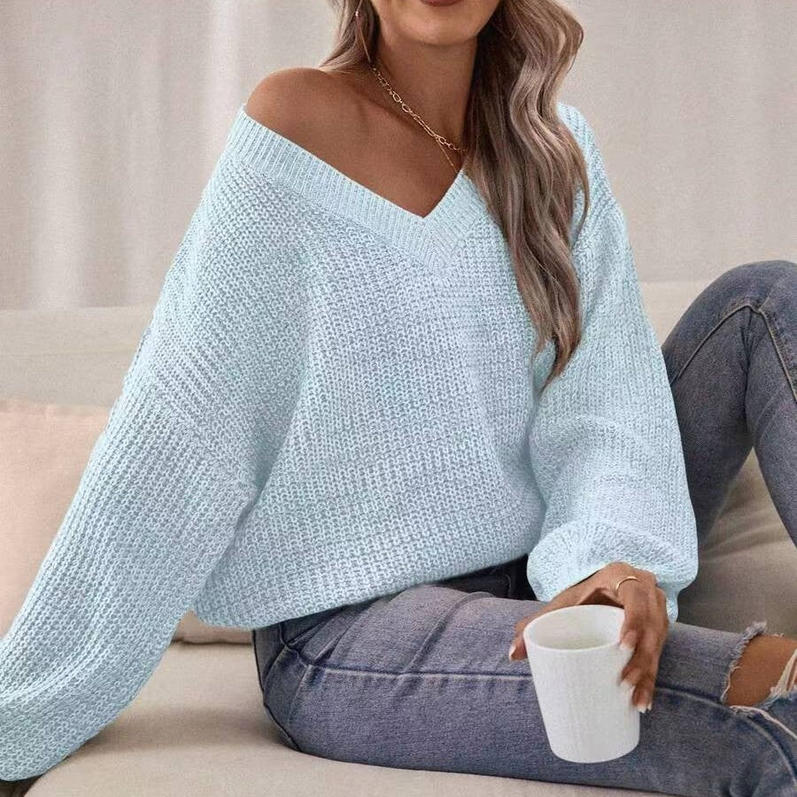 Dames Trui Warm Gebreide V-Hals Modieus - Mode Vibes