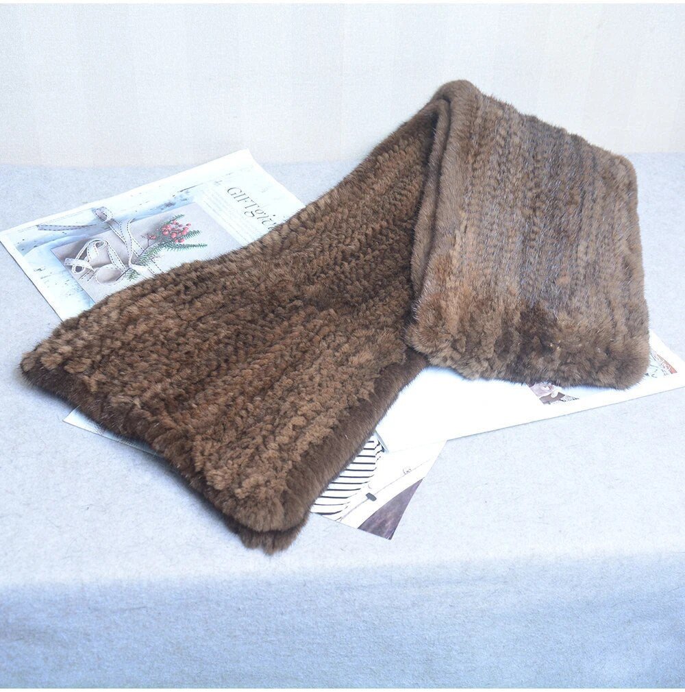 Gebreide Sjaal Warm en Stijlvol Nertsbont Look