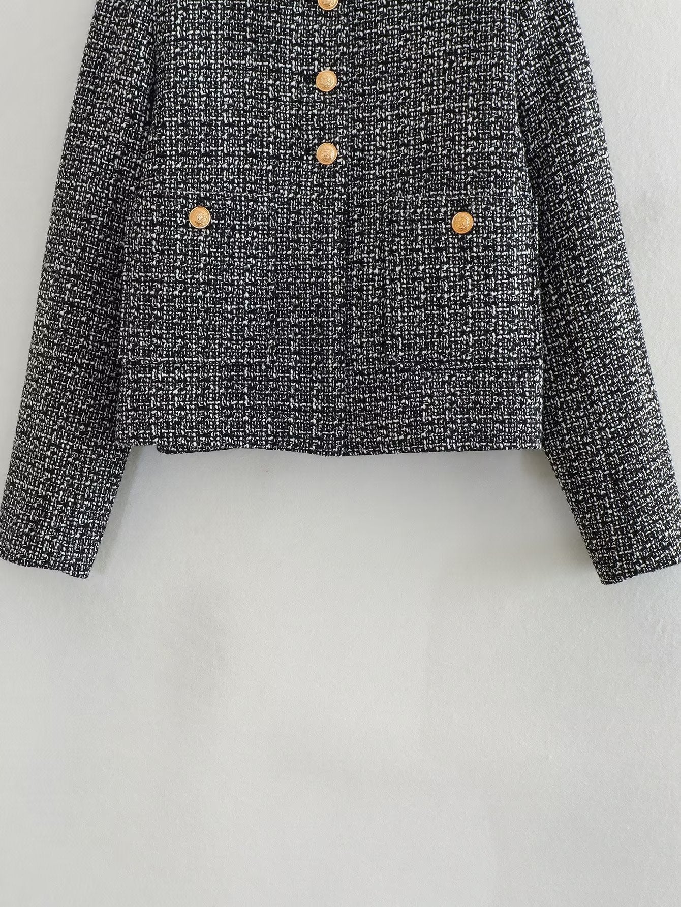 Dames Jas Bouclé Gouden Knopen Luxe Bessie