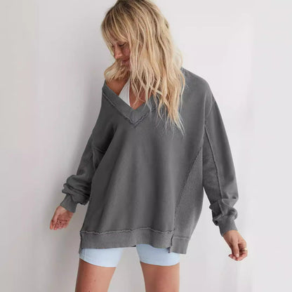 Dames Lounge Sweater Comfortabel met V-Hals