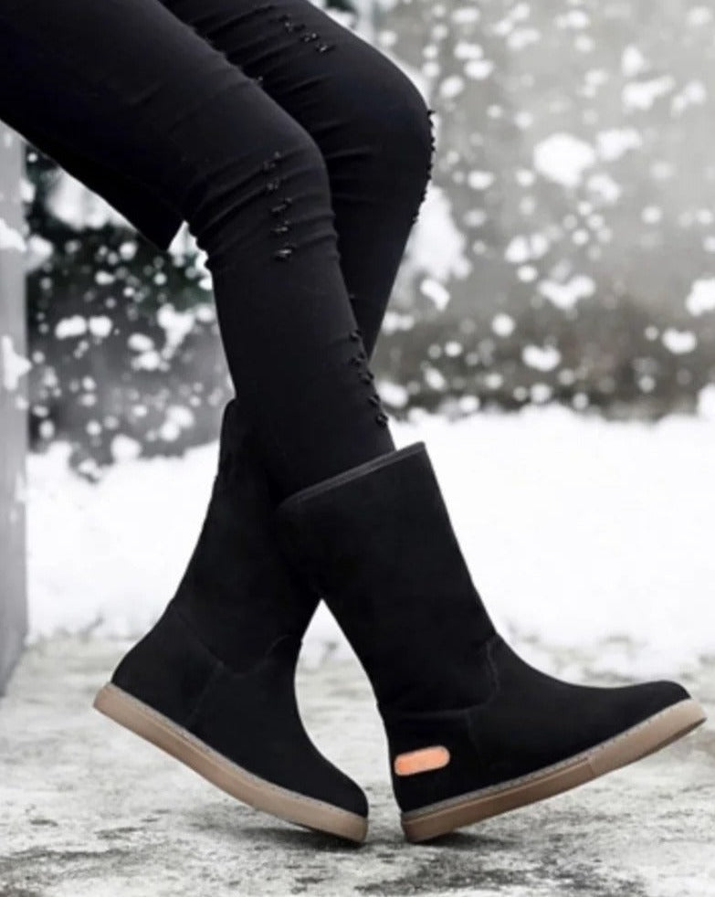 Dik fluweel zwart bont antislip windproof hoge laarzen