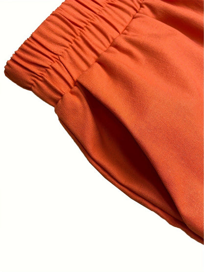 VELANORA- Kantdessin en Elastische Taille Broek