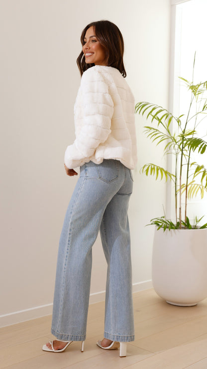 Dames Velour Jasje Crop Model Luxe Stof