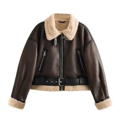 Dames Pilot Jas Teddy Voering Vintage Stijl Warm