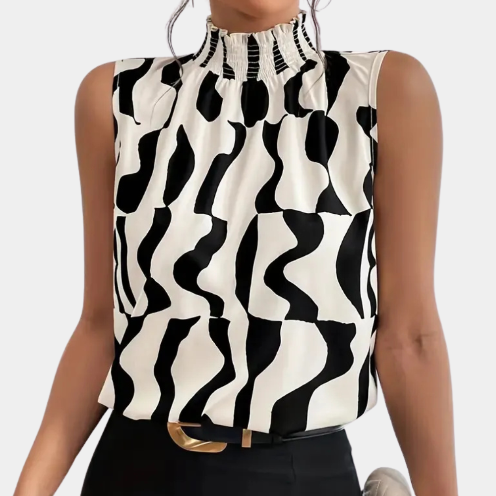Amarise T-shirt met Hoge Halslijn voor Dames