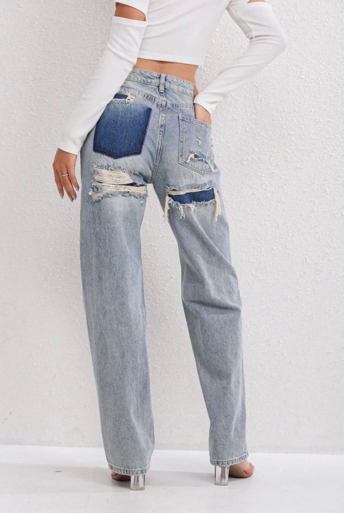 Ripped Jeans Vintage Look Comfortabele Denim Broek