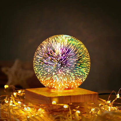 Kristallen Lamp 3D Vuurwerkeffect Glow Decoratie - Mode Vibes