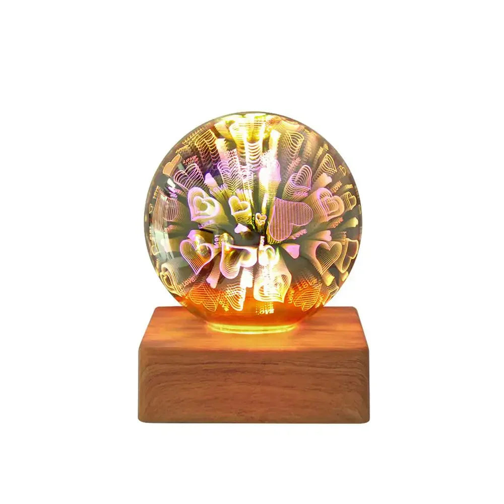Kristallen Lamp 3D Vuurwerkeffect Glow Decoratie