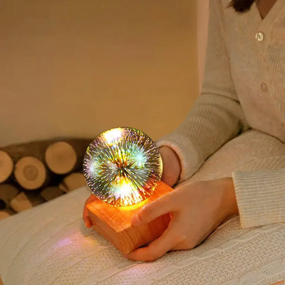 Kristallen Lamp 3D Vuurwerkeffect Glow Decoratie