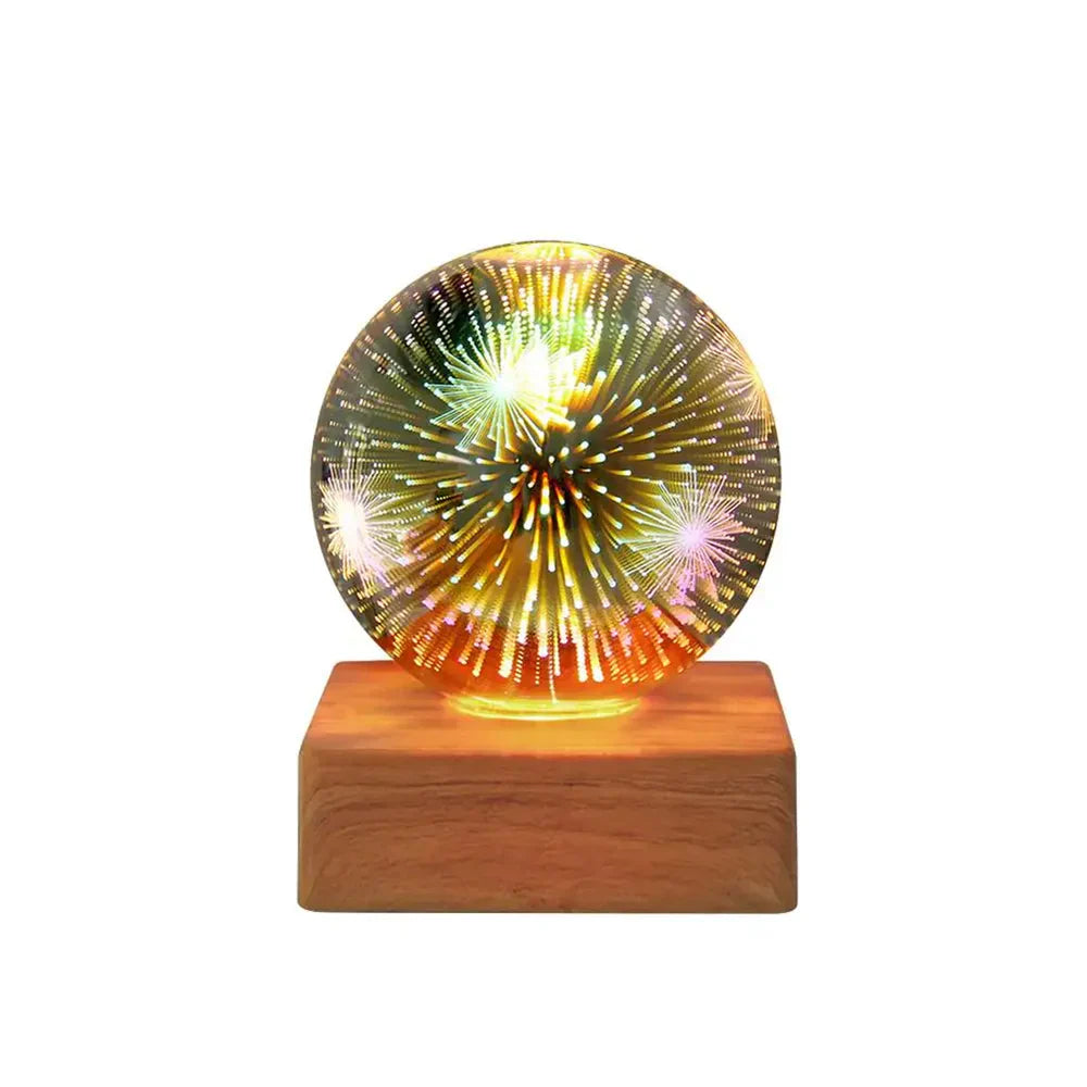 Kristallen Lamp 3D Vuurwerkeffect Glow Decoratie