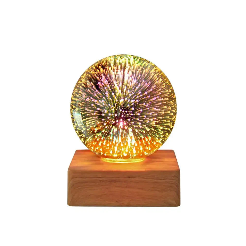 Kristallen Lamp 3D Vuurwerkeffect Glow Decoratie