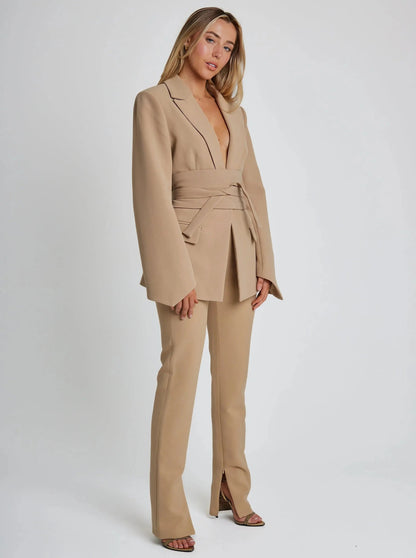 Dames Blazer Riem Elegant Stijlvol voor Werk en Feest