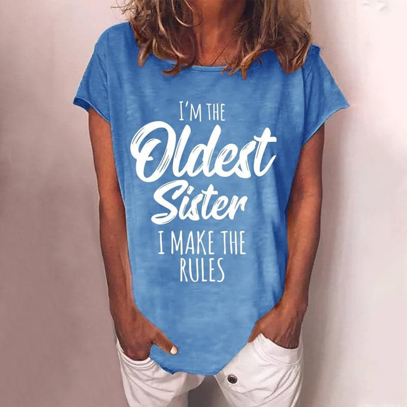 Vrouwen T-shirt Ronde Hals met Leuke Opdruk