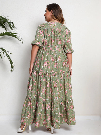 Plus-Size Zomerjurk Fleurig en Stijlvol voor Vrouw