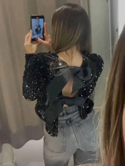 Glitter Jasje Modieus Feestelijk Kleding