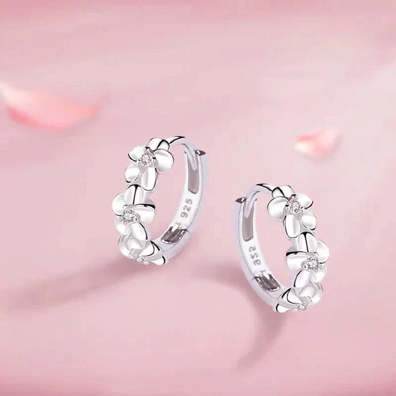 Zilveren Bloem Oorbellen Elegante Sieraden