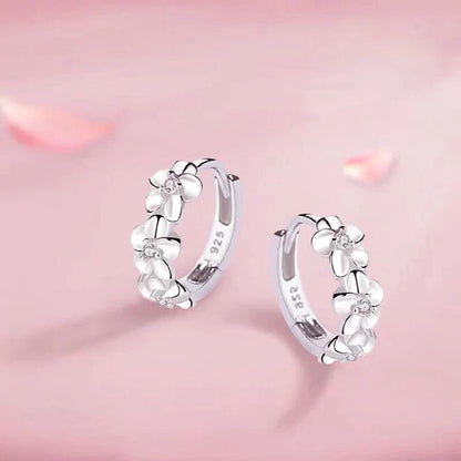 Zilveren Bloem Oorbellen Elegante Sieraden