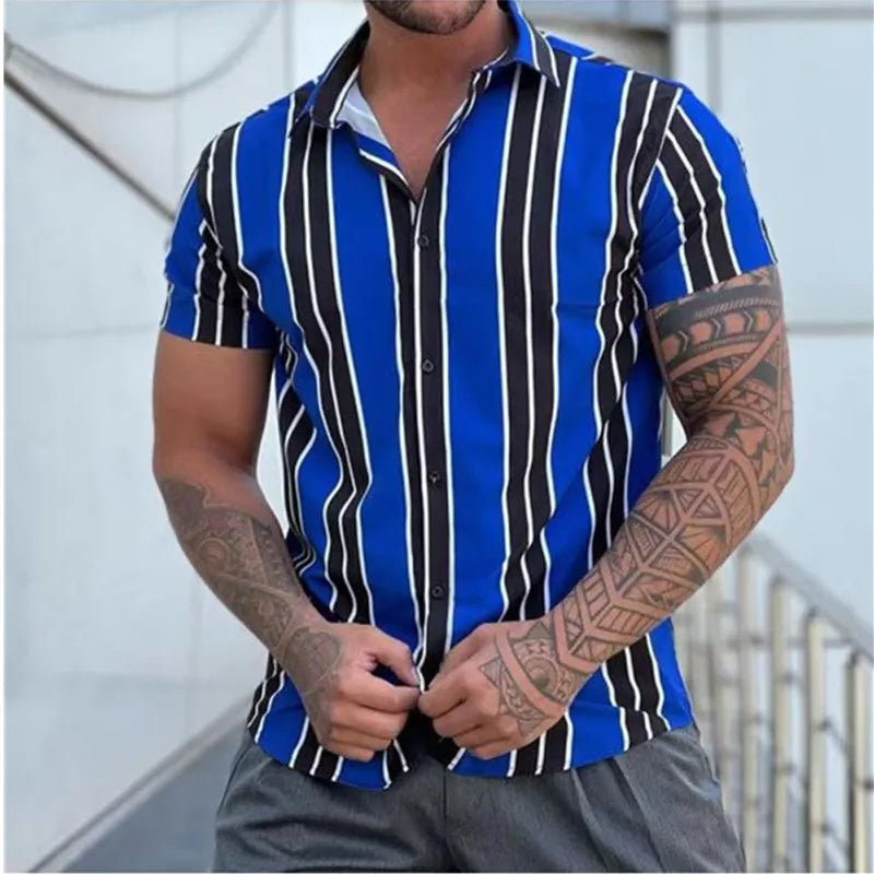 Gestreepte Casual T-Shirt voor Mannen