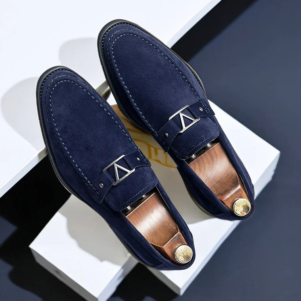 Heren Loafer Slip-On Schoen Leder Zwart Elegant