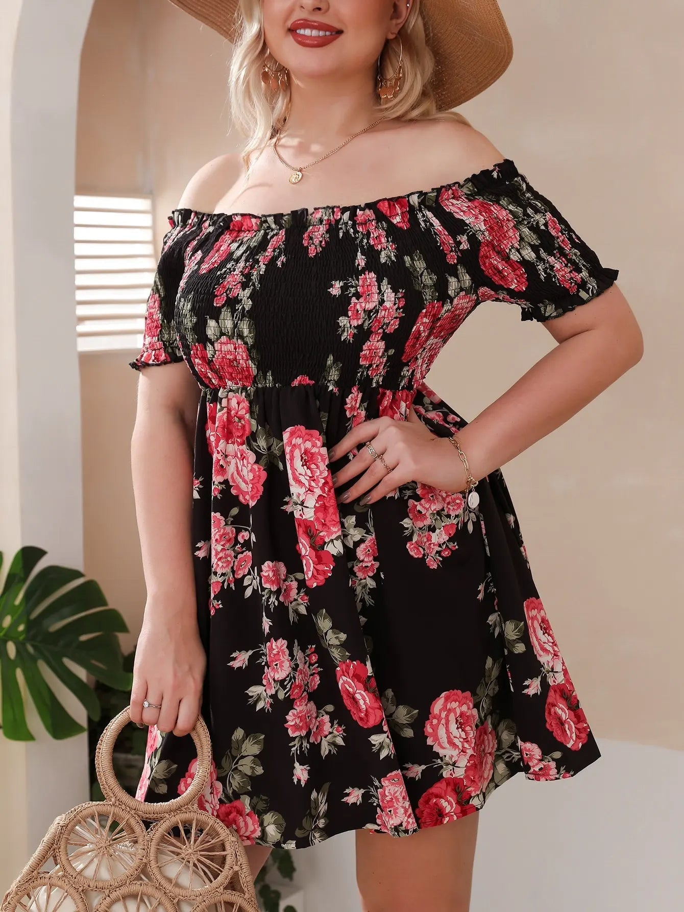 Zomerjurk Off-Shoulder Fleurig Jurk voor Vrouw - Mode Vibes