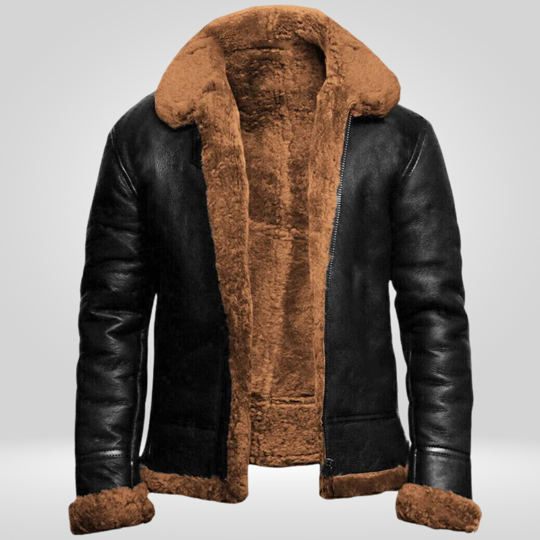 Leren Winterjas Heren - Luxe Leren Jas Donkerbruin