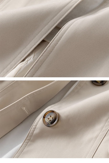 Dames Trenchcoat Halflang Met Knopen Klassiek Design