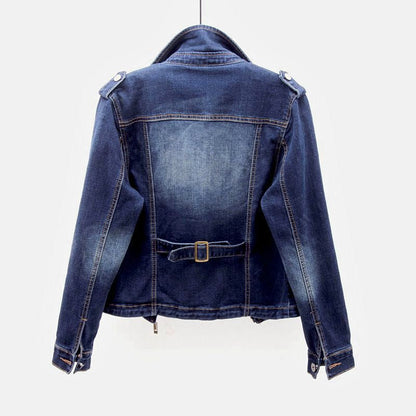 Stoere Denim Jack Met Asymmetrische Rits