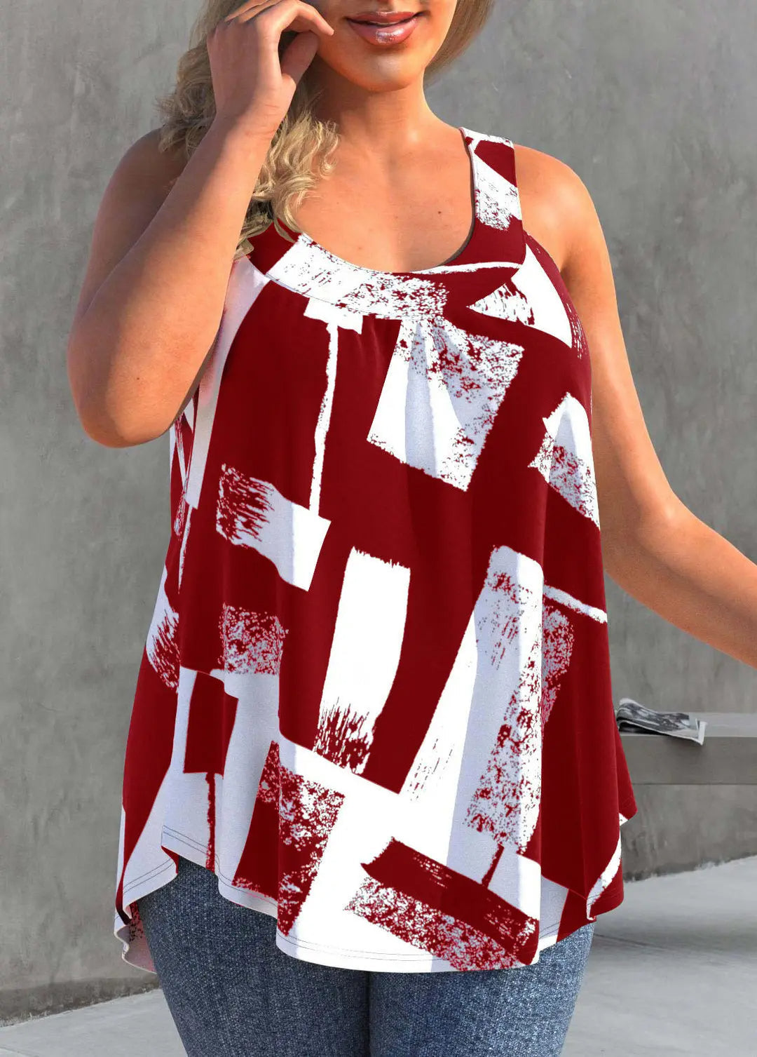 Plus-Size Top Rose Luchtig en Trendy