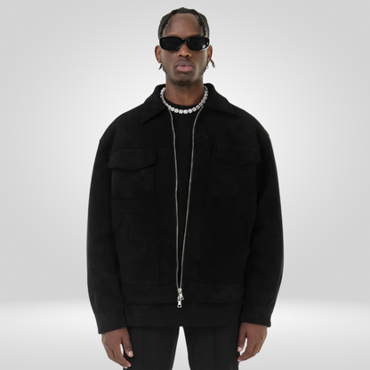 Dikke Suède Jas Heren Oversized Luxe Model - Mode Vibes