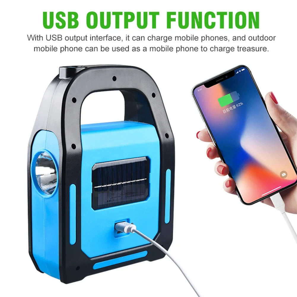 Campinglantaarn Oplaadbaar met Powerbank en Zonnepaneel