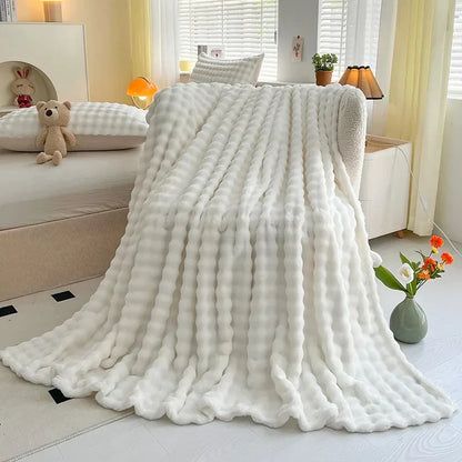 Zachte Fleece Deken met Bubbeltextuur Warm en Plush