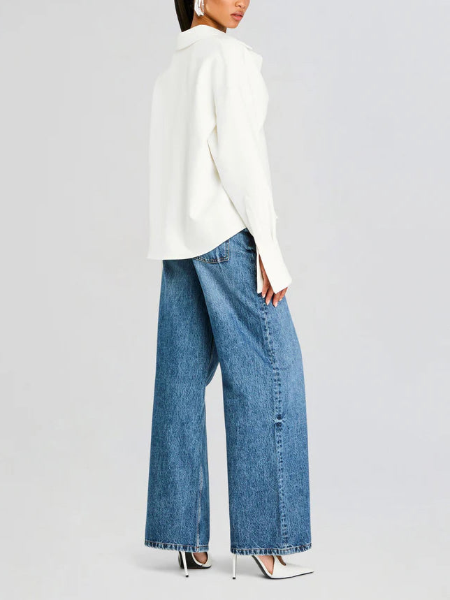 Vrouwelijke Witte Blouse Luxe Kwaliteit