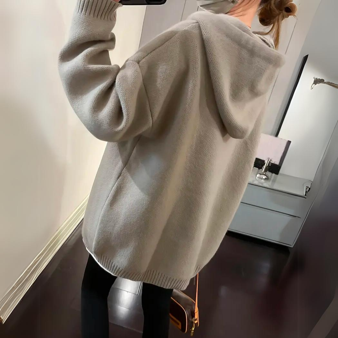 Oversized dames hoodie met smileyprint – Comfort & Positiviteit