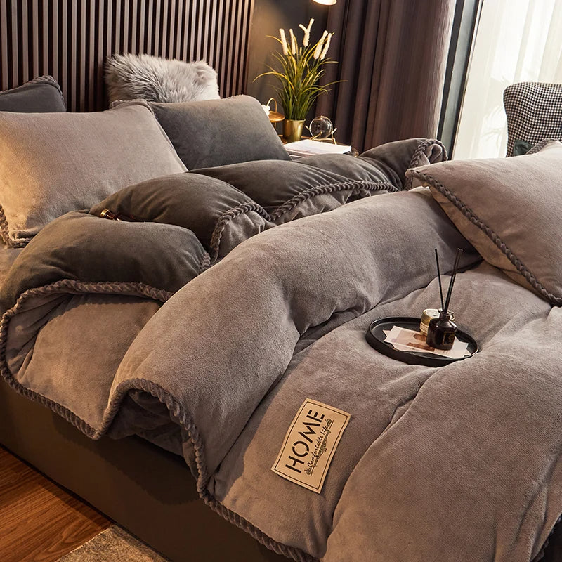 Zachte Fleece Dekbedovertrek Set Luxe Fluwelen Dekbed