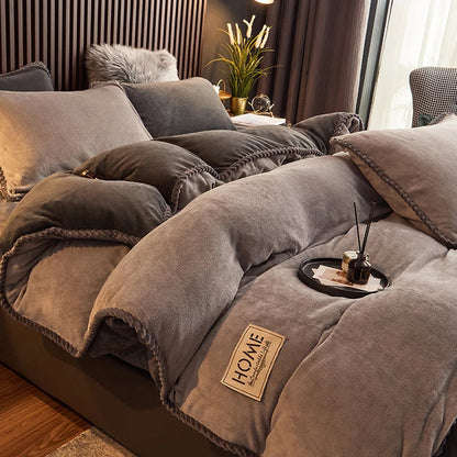 Zachte Fleece Dekbedovertrek Set Luxe Fluwelen Dekbed