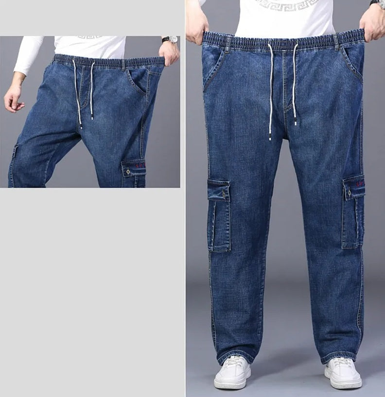 Warme Plus Size Jeans voor Vrouw met Meerdere Zakken