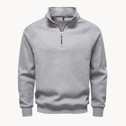 Heren Quarter-Zip Trui van Katoenmix
